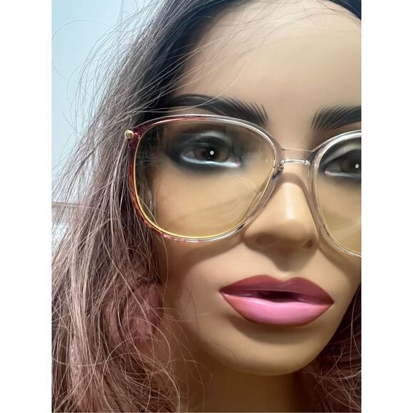 Vintage Silhouette M1705 Burgundy Translucent Oval Sunglasses 56mm - Picture 3 of 12